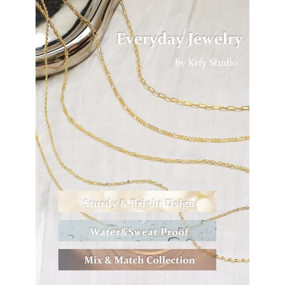 14K Gold Paperclip Plated 925 Silver Chain Necklace 14-20" Dainty Choker Women - Picture 7 of 7